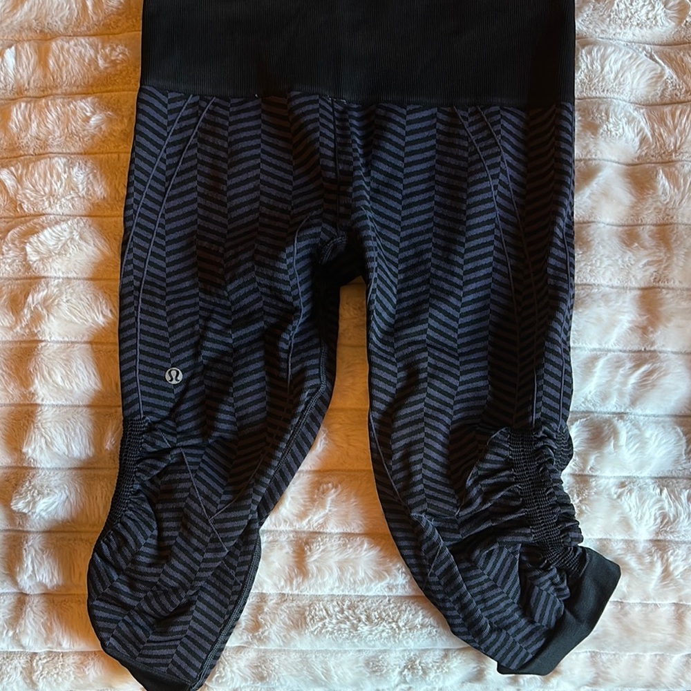 lululemon athletica Black Leggings with Ruched Detail